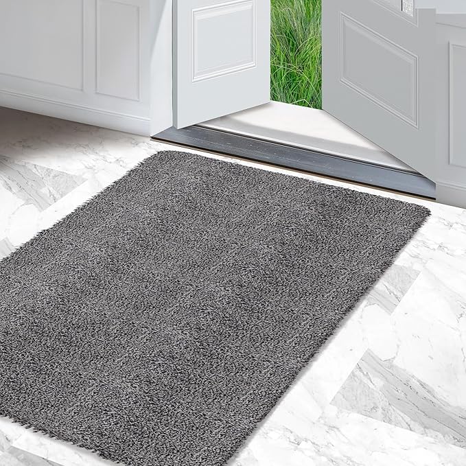 Premium Microfiber Indoor Door Mat – 36"x60" Washable Entry Mat, Non-Slip, Waterproof Backing, Super Absorbent, Low Profile Entryway Doormat for Indoor Entrance