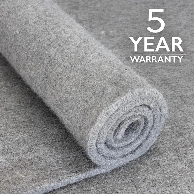 RUGPADUSA - Eco-Plush - 8'x10' - 1/4" Thick - 100% Felt - Premium Cushioned Rug Pad - Available in 3 Thicknesses, Many Custom Sizes