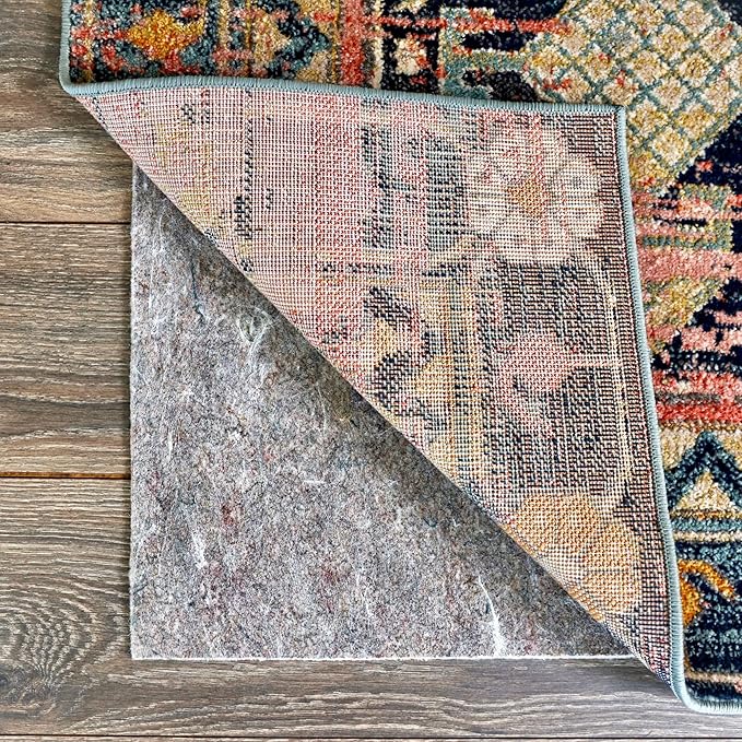 RUGPADUSA - Dual Surface - 5'10" x 8'10" - 1/8" Thick - Felt + Rubber - Non-Slip Backing Rug Pad - Adds Low-Profile Comfort and Protection