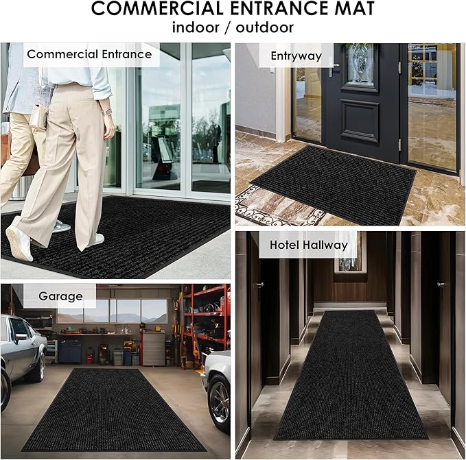 4′ x 51′ Front Door Mat Indoor Outdoor Entrance, Commercial Floor Mat Heavy Duty Dirt Trapper Entryway Doormat, Custom Size Non Slip Rubber Backing Welcome mat, Door Mat for High Traffic Area