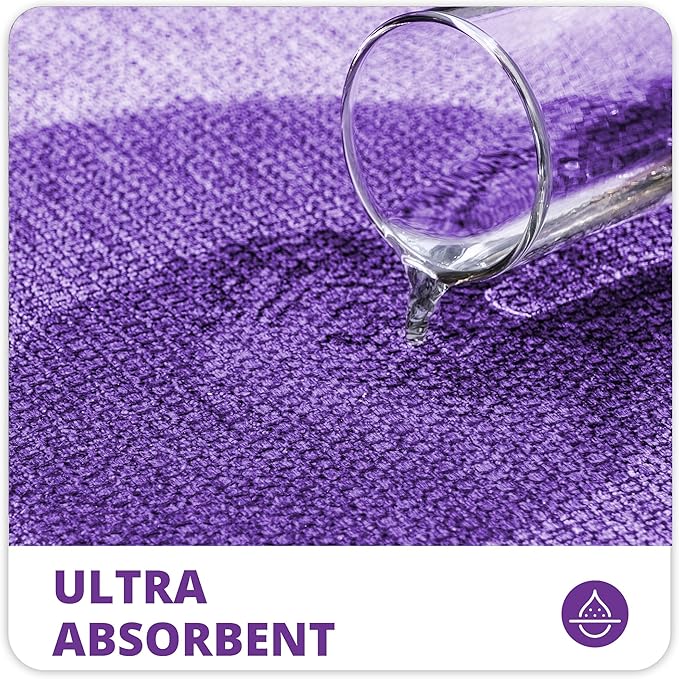 Bath Mat,Ultra Thin Bathroom Runner Rugs,Large Bath Mats for Bathroom,Quick Dry,Non-Slip,Machine Washable,Low Pile,Bath Rug,Shower Outside,Sink,Home Decor Accessories.Purple,2'x5'（24x60inch）