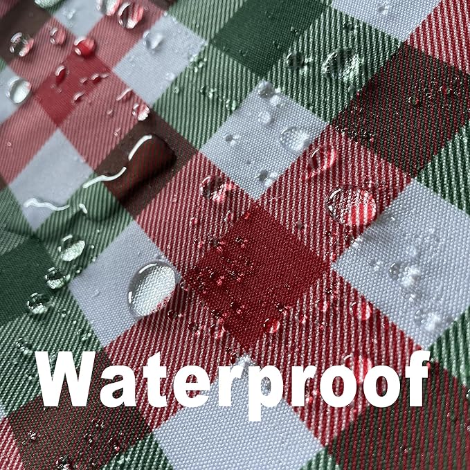 Classic Gingham Buffalo Xmas Tablecloth Fabric - Oblong 58x144 Inch Water Proof Checkered Table Cloth for Indoor Outdoor - Red Christmas Plaid Table Cover for Christmas, Holiday, New Year