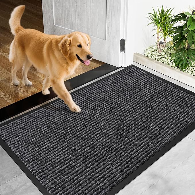 Front Door Mat, 72" x 48" Heavy Duty Indoor Outdoor Doormat, Non-Slip Welcome Mats for Entryway, Rubber Backing Low Profile Commercial Door Mats