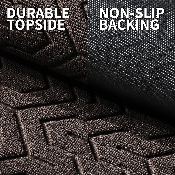 Yimobra Large Door Mat Outside Entrance 47x32, Waterproof Heavy Duty Outdoor Mats for Front Door, Non Slip Rubber Entry Mat for Garage Patio, Easy Clean, Brown