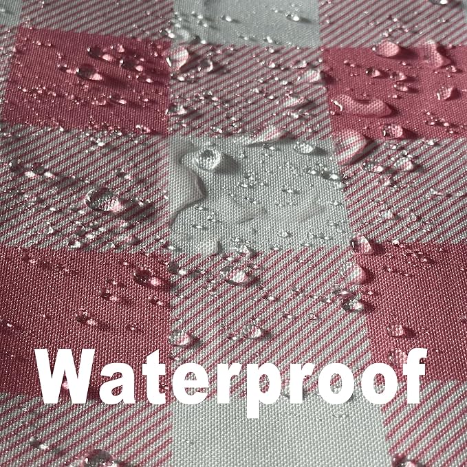 Waterproof Plaid Tablecloth Fabric - Round 50 Inch Classic Gingham Checker Table Cloth for Indoor/Outdoor Use - Buffalo Table Cover for Picnics, BBQs, and Parties
