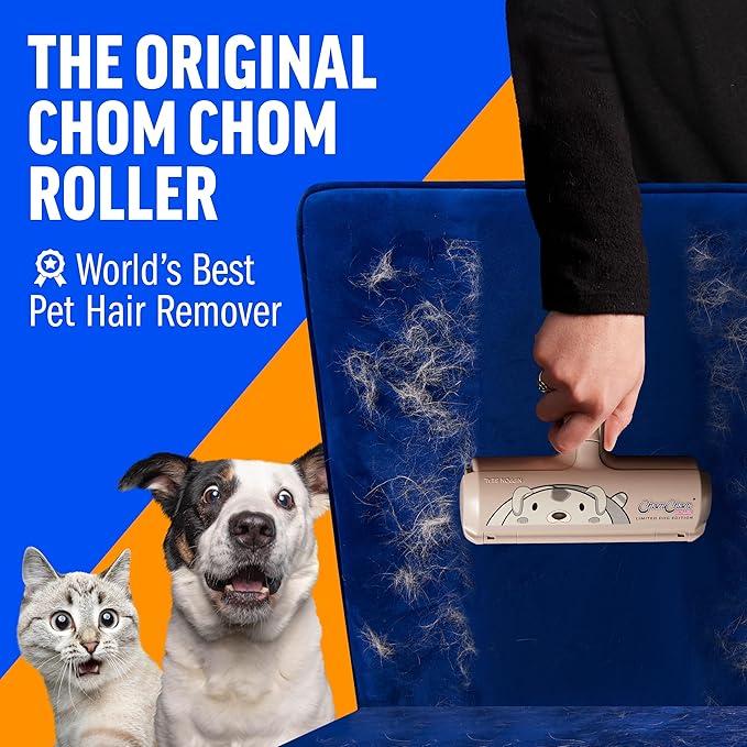 ChomChom Roller Pet Hair Remover - Reusable Dog and Cat Lint Rollers for Furniture, Couch, Car, and Clothes - Limited Dog Edition﻿