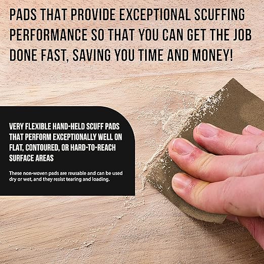 Dura-Gold Premium 6" x 9" Gold Coarse Scuff Pads, Box of 10 - Scuffing, Scouring, Sanding, Paint Primer Prep Adhesion Scratch - Surface Preparation For Automotive Car Auto Body Repair Woodworking Wood