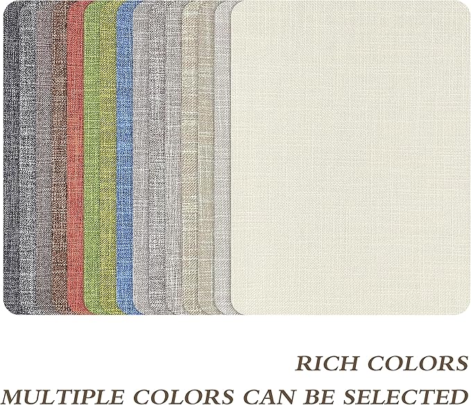KING MOUNTAIN Fine Linen Fabric Patches, Self-Adhesive, 8x11 inch, 2 PCS, Multi Color, For Linen Sofa and Clothes Repair