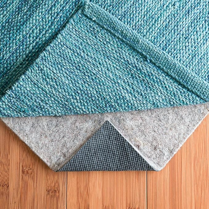 RUGPADUSA - Dual Surface - 4' Round - 1/8" Thick - Felt + Rubber - Non-Slip Backing Rug Pad - Adds Low-Profile Comfort and Protection