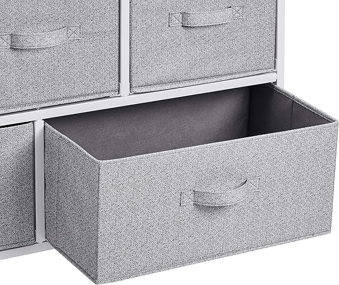 Amazon Basics Extra Wide Fabric 5-Drawer Storage Organizer Unit for Closet, White